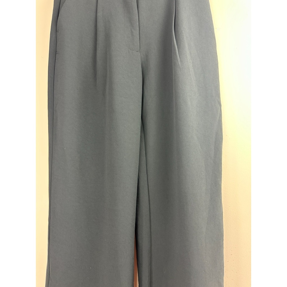 NEW Abercrombie & Fitch High Rise Pleated Ultra Wide Leg Trouser Black 28 6L - Picture 3 of 16